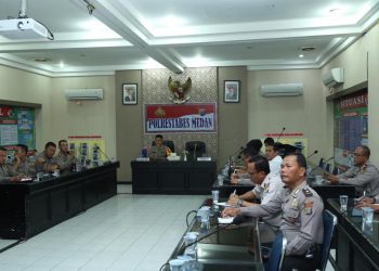 Polrestabes Medan Ikuti Vidcon Kapolri