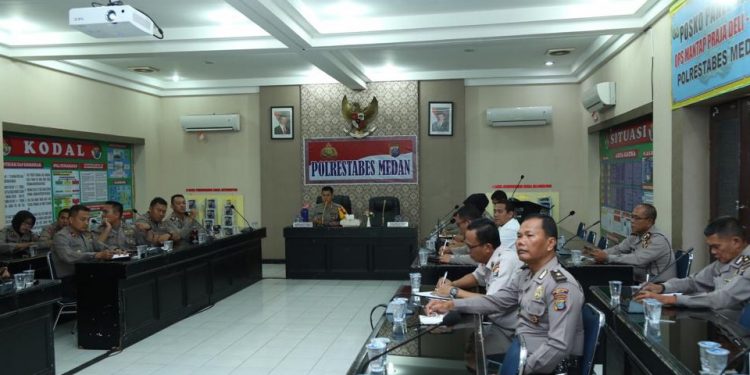 Polrestabes Medan Ikuti Vidcon Kapolri