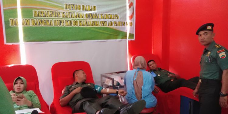 Peringati HUT Kavaleri, Yonkav 6/NK Gelar Aksi Donor Darah