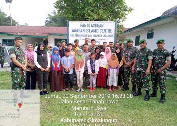 Yonif 122 Tombak Sakti Sambangi Panti Asuhan Islamic Center