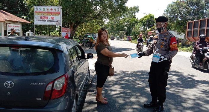 Gelar Operasi Yustisi Covid-19 Tahun 2020 Serentak, Polres Simalungun Bagikan 4000 Masker