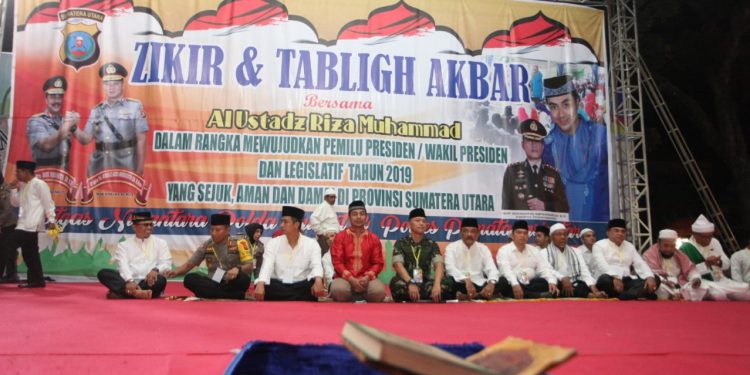 Wujudkan Pemilu dan Pilpres Damai, Ribuan Warga Siantar Zikir dan Tabligh Akbar