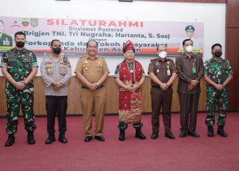 Kapolres Asahan bersama Forkopimda dan Masyarakat Terima Kunjungan Kerja Brigjen TNI Tri Nugraha Hartanta S.Sos