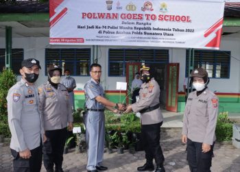 Waka Polres Asahan Sampaikan Pesan Kamtibmas kepada Siswa / i SMP N 6 Kisaran