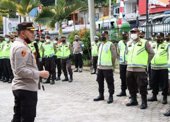 Kapolres Simalungun  Pimpin Apel Konsolidasi Pengamanan Kejuaraan Nasional Danau Toba Rally 2022