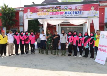 Bhayangkari Polres Asahan Hadiri Peringatan World Cleanup Day 2022