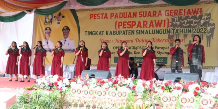 32 Kecamatan Berlomba di Pesparawi Kabupaten Simalungun 2022