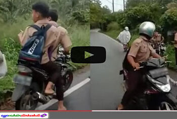 Viral! Wanita Paruh Baya Ditendang Pelajar Pengendara Sepedamotor