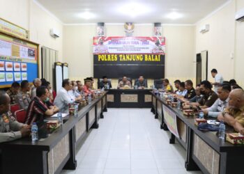 Kapolres Tanjung Balai Pimpin Rapat Koordinasi Lintas Sektoral Pengamanan Natal Tahun 2022 dan Tahun Baru 2023