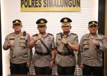 Polres Simalungun Gelar Upacara Sertijab Kapolsek Tanah Jawa dan Saribu Dolok