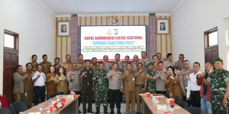 Kapolres Humbahas Pimpin Rakor Lintas Sektoral Operasi Lilin Toba 2022 di Wilayah Kabupaten Humbahas 