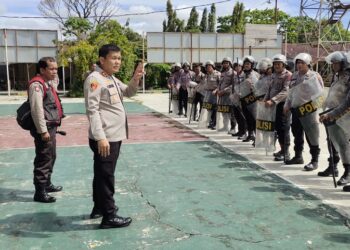 Kapolres Simalungun Pimpin Pelatihan Dalmas Persiapan Pengamanan Pilpanag 2023