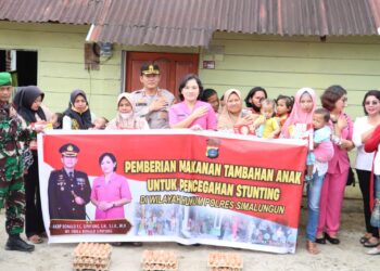 Wujud Kepedulian Polri, Kapolres Gelar PMT Kepada 100 Anak Asuh Polres Simalungun di 18 Nagori Cegah Stunting