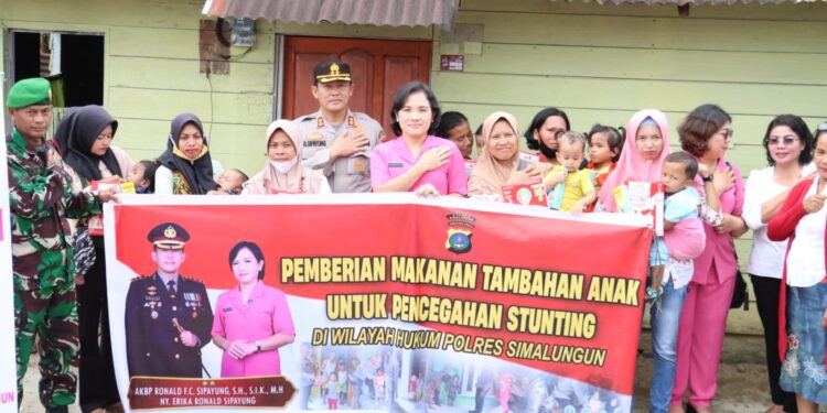 Wujud Kepedulian Polri, Kapolres Gelar PMT Kepada 100 Anak Asuh Polres Simalungun di 18 Nagori Cegah Stunting