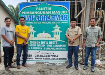 Sekretaris Gerindra Sumut Bantu Pembangunan Masjid di Langkat