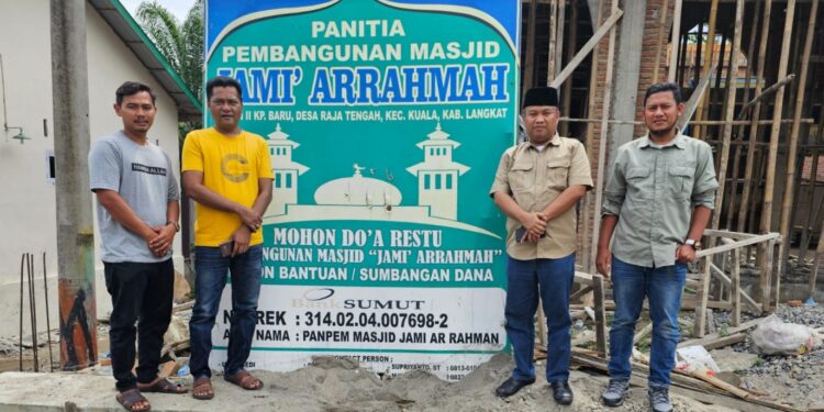 Sekretaris Gerindra Sumut Bantu Pembangunan Masjid di Langkat