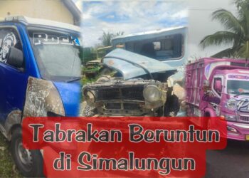 Tiga Mobil Terlibat Kecelakaan Beruntun di Simalungun