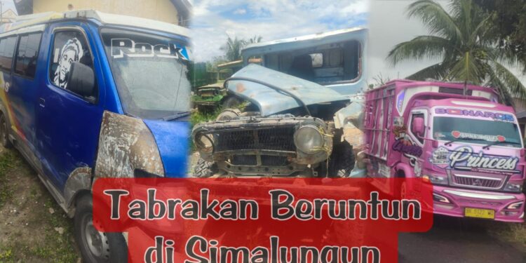 Tiga Mobil Terlibat Kecelakaan Beruntun di Simalungun