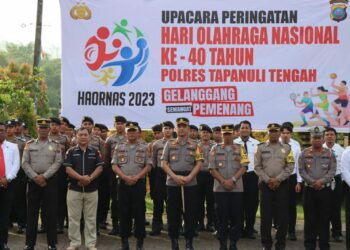 Kapolres Tapteng Pimpin Upacara Hari Olah Raga Nasional (Haornas) Tahun 2023