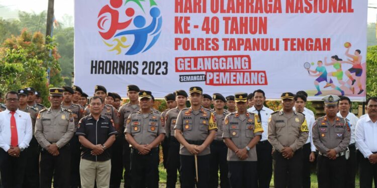Kapolres Tapteng Pimpin Upacara Hari Olah Raga Nasional (Haornas) Tahun 2023