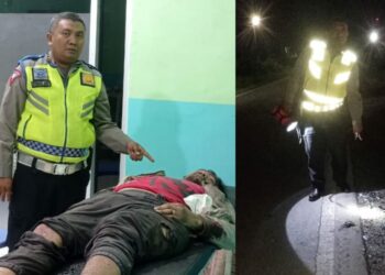 Jepri Saragih Tewas Kecelakaan di Jalan Lintas Siantar Kabanjahe, Nagori Purba Sipinggan Kecamatan Purba Kabupaten Simalungun, Rabu (13/9).