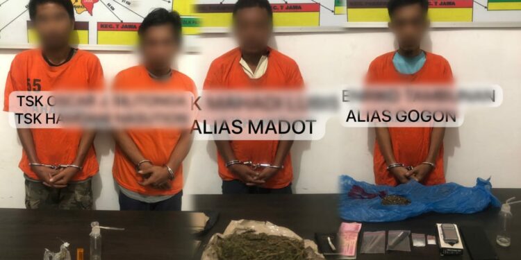 Polsek Perdagangan Ringkus 4 Pengedar dan Penyalahguna Narkoba