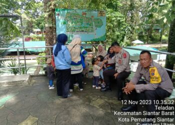 Ciptakan Area Publik Yang Aman Dan Nyaman, Polsek Siantar Barat Laksanakan Patroli Presisi Di Taman Hewan