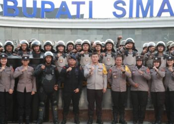 Polres Simalungun Gelar Pelatihan Pengendalian Massa Bersama Brimob Guna Kesiapsiagaan Pemilu 2024