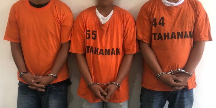 Tiga Pria Terlibat Kasus Narkotika Ditangkap Polsek Perdagangan
