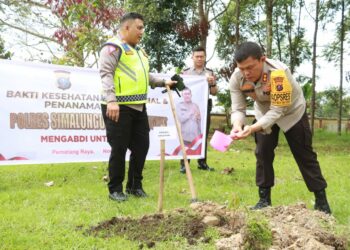 Polres Simalungun Gelar Bakti Sosial dan Penanaman 100 Pohon, Jelang Rakor SDM Polri 2023