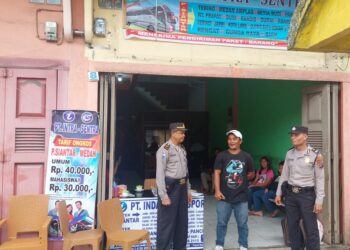 Pasca Libur Nataru, Sat Binmas Polres Pematang Siantar Sambang ke Loket Angkutan Umum