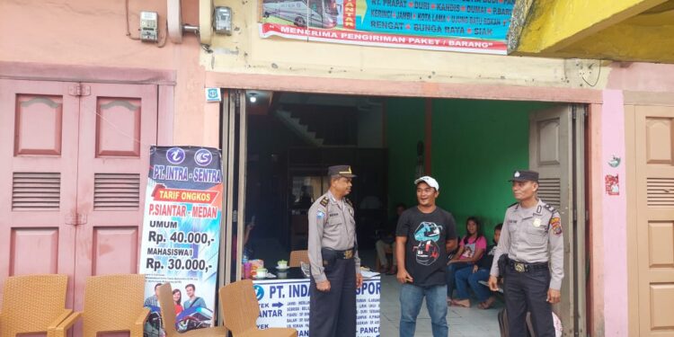 Pasca Libur Nataru, Sat Binmas Polres Pematang Siantar Sambang ke Loket Angkutan Umum