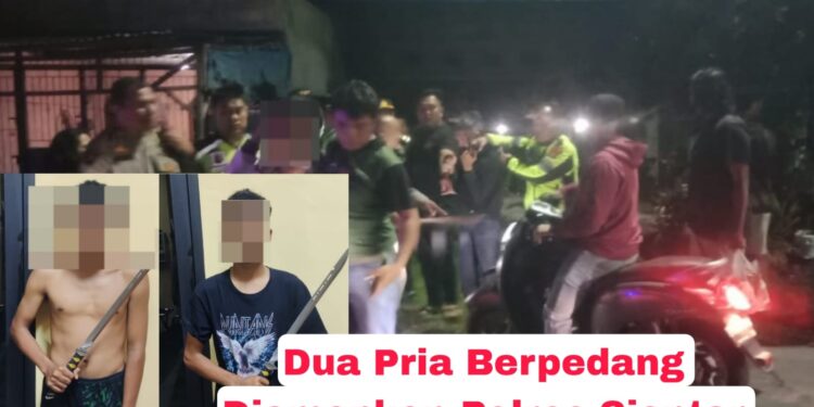 Dua Pria Berpedang Ditangkap Polres Pematangsiantar di Depan Pabrik STTC