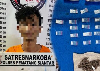 Pemilik 17 Paket Sabu dan 1 Bungkus Ganja Ditangkap Polres Pematangsiantar di Jalan Rakuta Sembiring