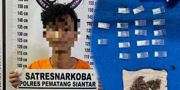 Pemilik 17 Paket Sabu dan 1 Bungkus Ganja Ditangkap Polres Pematangsiantar di Jalan Rakuta Sembiring