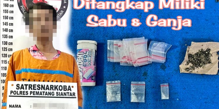 Sat Narkoba Polres Pematangsiantar Tangkap Pemilik Sabu dan Ganja di Jalan Aman