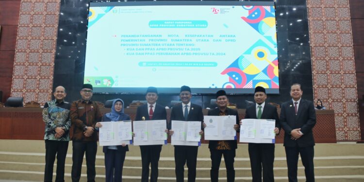 Pemprov dan DPRD Sumut Tanda Tangani KUA PPAS R-APBD 2025 dan P-APBD 2024
