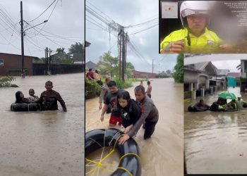 Medan Tergenang, Polsek Sunggal Bersama Basarnas Evakuasi Korban Banjir