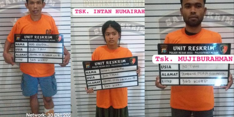 Polsek Medan Area Ringkus Komplotan Pencuri Rokok Puluhan Juta, Satu Ditembak Saat Kabur