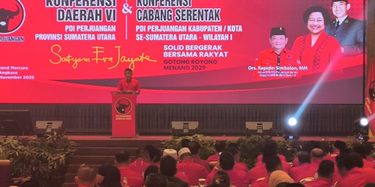 Konferda VI PDI Perjuangan Berlangsung Kondusif, Rapidin Simbolon Ditetapkan sebagai Ketua DPD Sumut