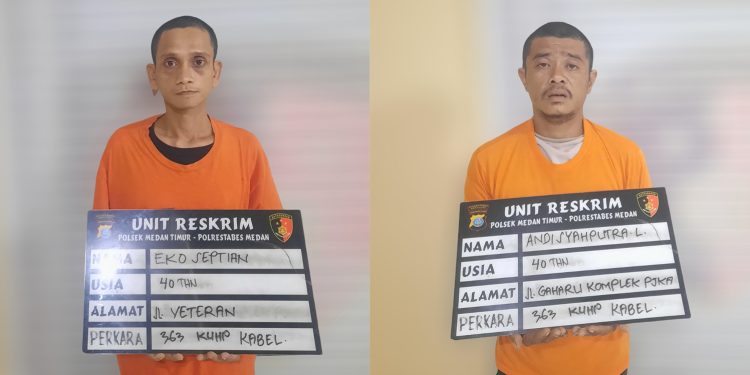 Demi Rp30 Ribu, Dua Jukir Nekat Curi Kabel Pemko Medan, Akhirnya Ditangkap Polsek Medan Timur
