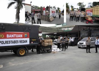 Wujud Kepedulian: Polrestabes Medan Salurkan 1.620 Item Peralatan ke Wilayah Bencana
