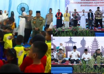 Pelukan Tulus Anak Panti Mengharukan Doa Bersama Lintas Agama di Polrestabes Medan