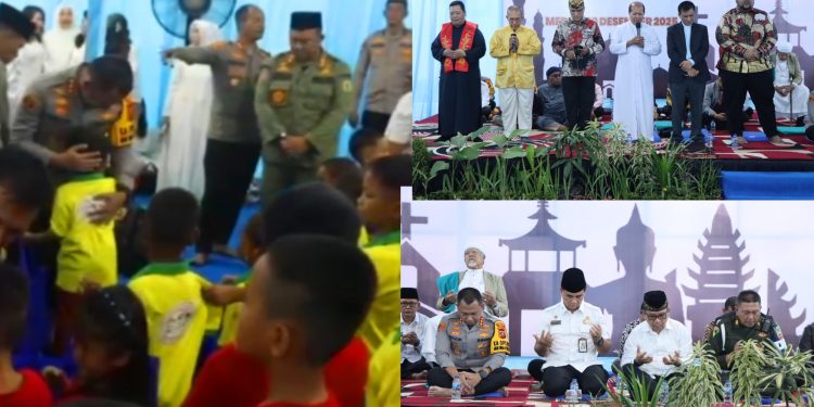 Pelukan Tulus Anak Panti Mengharukan Doa Bersama Lintas Agama di Polrestabes Medan