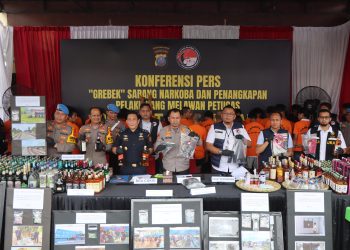 Sarang Narkoba Dijaga Drone dan Kawat Berlistrik, 34 Tersangka Diamankan Polrestabes Medan