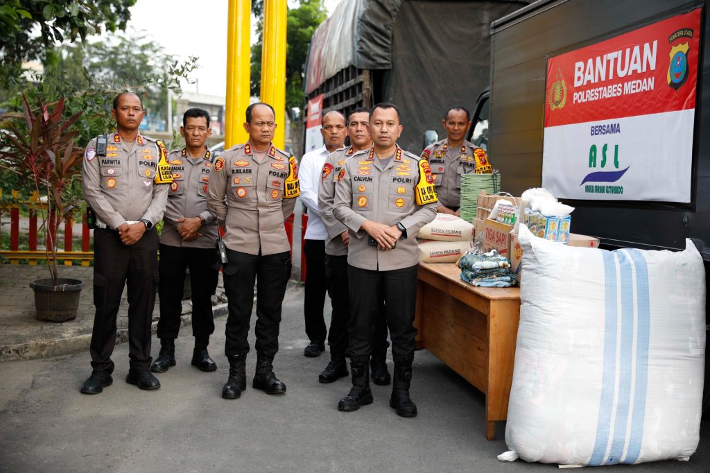 Kedua Kalinya Salurkan Bantuan, Polrestabes Medan Bantu Pemulihan Pascabencana