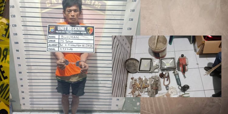 Unit Reskrim Polsek Deli Tua Bekuk Pencuri Peralatan Gudang di J City