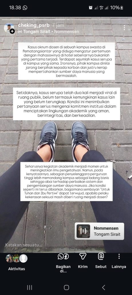Skandal Dosen di Siantar Terulang Lagi, Putra Pasaribu Serukan Tekanan Publik ke Polres dan Kampus!