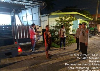 Kapolsek Siantar Utara Pimpin Langsung Patroli Blue Light Patrol, Situasi Malam Tetap Kondusif