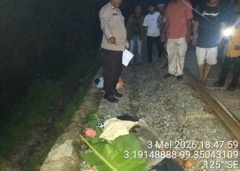Pria Tewas Tertabrak Kereta Api di Bandar Huluan, Diduga Lalai Saat Berjalan di Rel